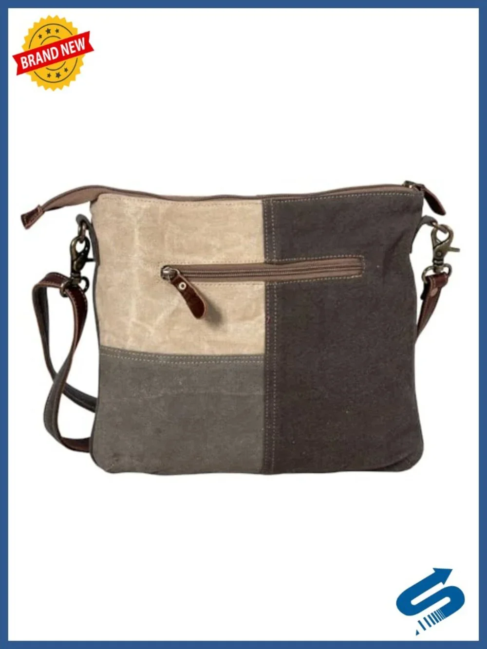 Crossbody Bag for Women Upcycled Rug Leather Patchwork Print Sling Bag